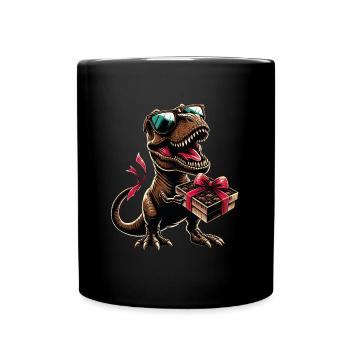 Tyrannosaure Rex Romantique Saint Valentin Humour - Mug uni - noir - Devant