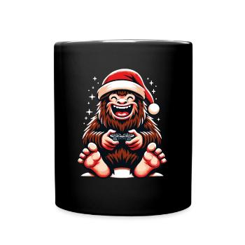 Bigfoot Gamer Noël Cadeau Humour Geek - Mug uni - noir - Devant
