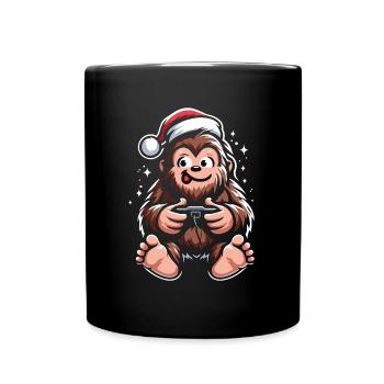 Bigfoot Gamer Noël Cadeau Humour Geek - Mug uni - noir - Devant