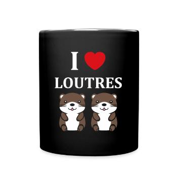 Humour petite loutre - Mug uni - noir - Devant