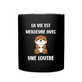 Humour petite loutre - Mug uni - noir - Devant
