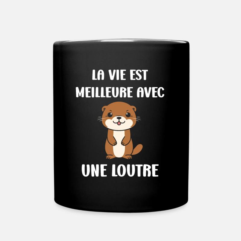 Humour petite loutre - Mug uni - noir