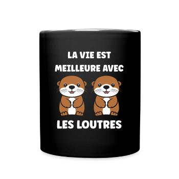 Humour petite loutre - Mug uni - noir - Devant