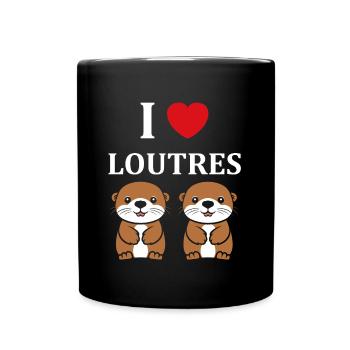 Humour petite loutre - Mug uni - noir - Devant