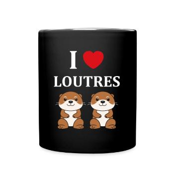 Humour petite loutre - Mug uni - noir - Devant