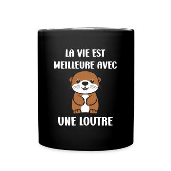 Humour petite loutre - Mug uni - noir - Devant