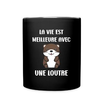 Humour petite loutre - Mug uni - noir - Devant