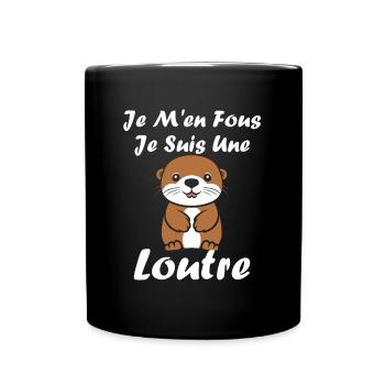Humour petite loutre - Mug uni - noir - Devant