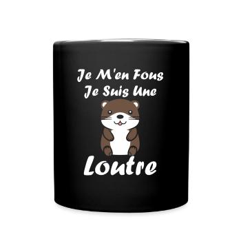 Humour petite loutre - Mug uni - noir - Devant