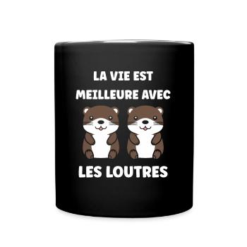 Humour petite loutre - Mug uni - noir - Devant