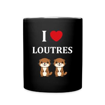 Humour petite loutre - Mug uni - noir - Devant