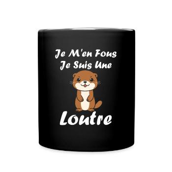 Humour petite loutre - Mug uni - noir - Devant