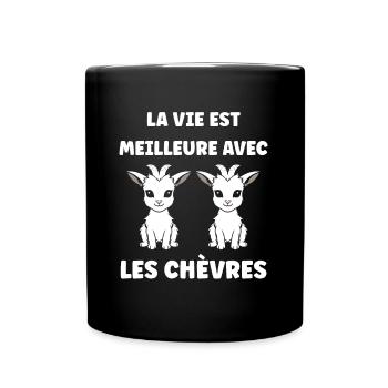 Citation humour petite chèvre - Mug uni - noir - Devant