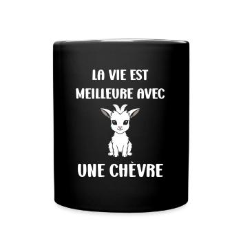 Citation humour petite chèvre - Mug uni - noir - Devant