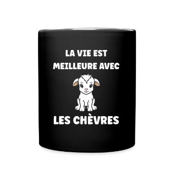 Citation humour petite chèvre - Mug uni - noir - Devant