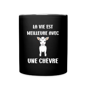 Citation humour petite chèvre - Mug uni - noir - Devant
