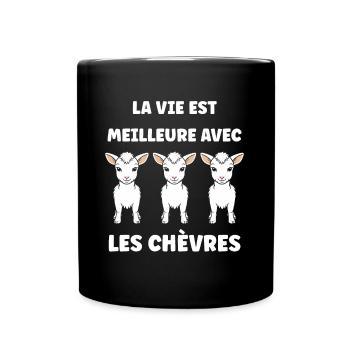 Citation humour petite chèvre - Mug uni - noir - Devant