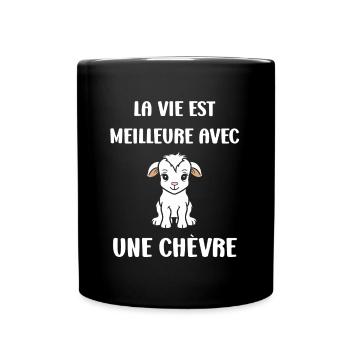 Citation humour petite chèvre - Mug uni - noir - Devant