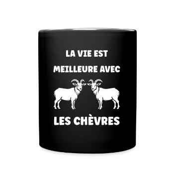 Citation humour petite chèvre - Mug uni - noir - Devant