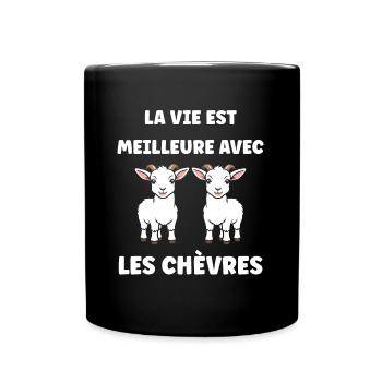 Citation humour petite chèvre - Mug uni - noir - Devant