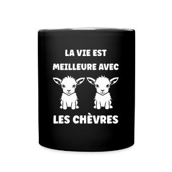 Citation humour petite chèvre - Mug uni - noir - Devant