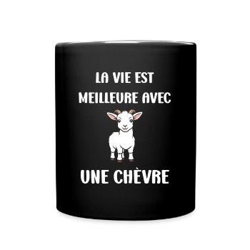 Citation humour petite chèvre - Mug uni - noir - Devant