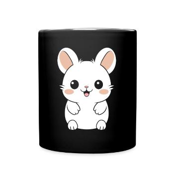 Niedliches kleines Chinchilla - Tasse einfarbig - Schwarz - Vorne
