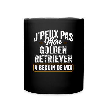 J'Peux Pas Mon Golden Retriever A Besoin De Moi - Mug uni - noir - Devant