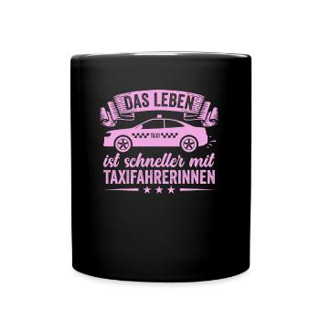 Taxifahrer Ortskenntnis Lustiger Taxifahrer - Tasse einfarbig - Schwarz - Vorne