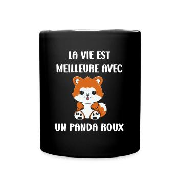 Renard amour Petit panda roux - Mug uni - noir - Devant