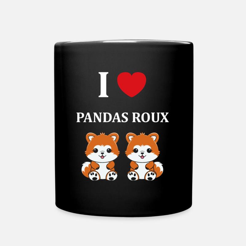 Renard amour Petit panda roux - Mug uni - noir