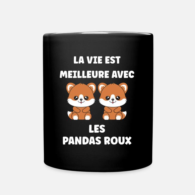 Renard amour Petit panda roux - Mug uni - noir