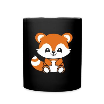 Fox Love Little Red Panda - Full Colour Mug - black - Front