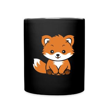 Renard amour Petit panda roux - Mug uni - noir - Devant