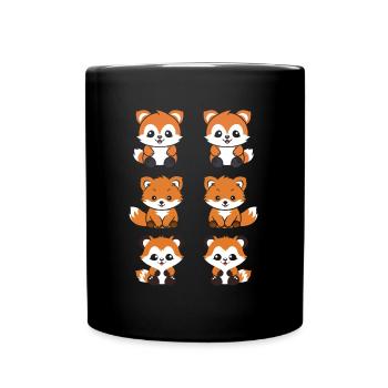 Fox Love Little Red Panda - Full Colour Mug - black - Front