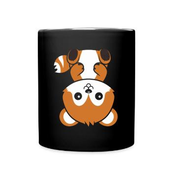 Renard amour Petit panda roux - Mug uni - noir - Devant