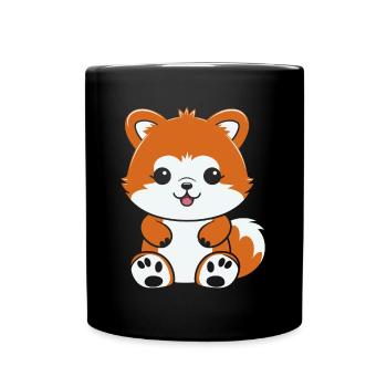 Fox Love Little Red Panda - Full Colour Mug - black - Front