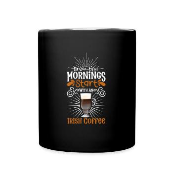 Good Morning with Irish Coffee - Full Colour Mug - black - Front