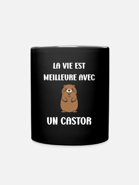 Humour petit castor - Mug uni - noir
