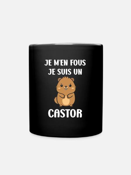 Humour petit castor - Mug uni - noir