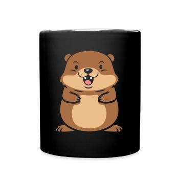 Kleiner Biber-Humor - Tasse einfarbig - Schwarz - Vorne