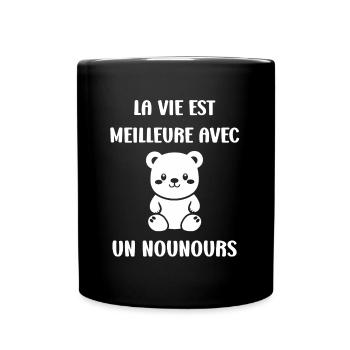 Ours en peluche petit nounours - Mug uni - noir - Devant