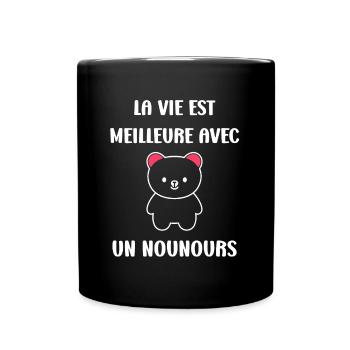 Ours en peluche petit nounours - Mug uni - noir - Devant