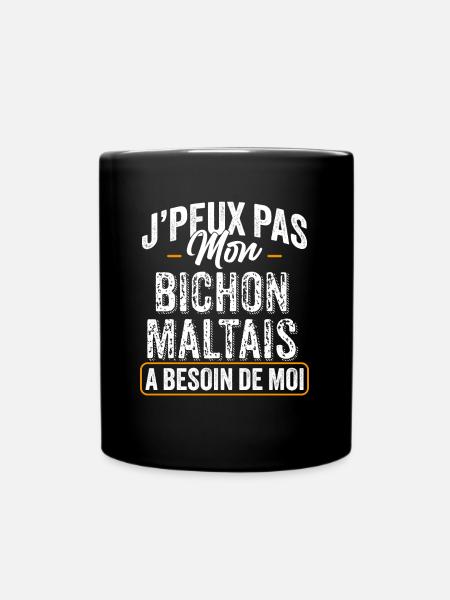 J'Peux Pas Mon Bichon Maltais A Besoin De Moi - Mug uni - noir