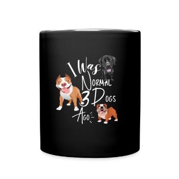 J’étais normal il y a 3 chiens pour l’amour des chiots - Mug uni - noir - Devant