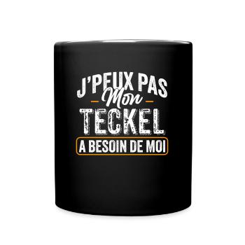 J'Peux Pas Mon Teckel A Besoin De Moi - Mug uni - noir - Devant