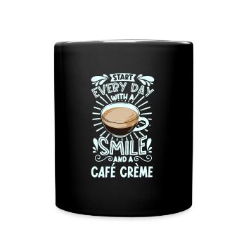 Souriez avec Café Crème - Mug uni - noir - Devant