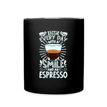 Souriez avec un expresso - Mug uni - noir - Devant