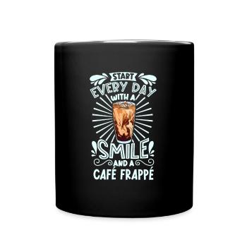 Souriez avec Café Frappé - Mug uni - noir - Devant