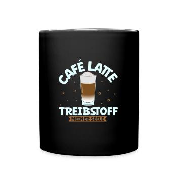 Mein Treibstoff ist Caffè Latte - Tasse einfarbig - Schwarz - Vorne